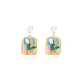 Light Luxury Ocean Shell Crab Jellyfish Enamel Alloy Pearl Beach Vacation Stud Drop Earrings view 5