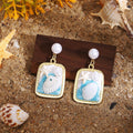 Light Luxury Ocean Shell Crab Jellyfish Enamel Alloy Pearl Beach Vacation Stud Drop Earrings view 3
