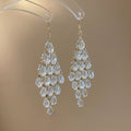 Chic Glass Teardrop Rhinestone Tassel Drop Earrings For Women, Fashion Hook Jewelry view 4