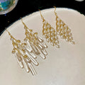 Chic Glass Teardrop Rhinestone Tassel Drop Earrings For Women, Fashion Hook Jewelry view 2