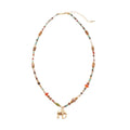 Vintage Ethnic Alloy Necklace With Elephant Picture Stone Glass Geometric Round Beads view 5