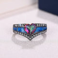 Colorful Metal Enamel Oil Painting Heart Ring, Dark Baroque Sweet Cool Niche Jewelry view 3