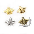 Alloy Bee Small Pendant Charm For DIY Jewelry Making Necklace Bracelet Accessories 20x16mm 1g view 2