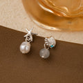 Elegant Silver Needle Asymmetric Starfish Shell Pearl Drop Earrings For Women Beach Vacation Luxury Earrings view 4