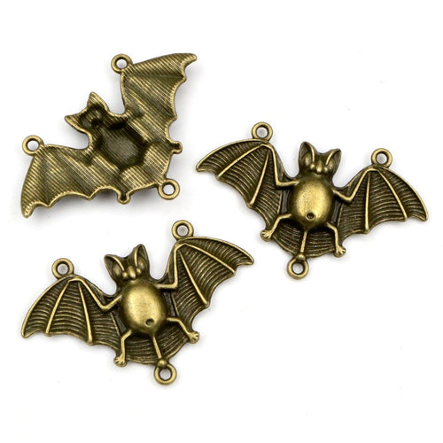 Alloy Bat Pendant DIY Jewelry Charm For Necklaces Bracelets And Keychains 48x30mm 6g