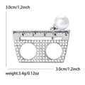Alloy Rhinestone Ruler Brooch Pin For Coat Decoration view 5