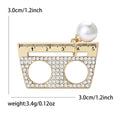 Alloy Rhinestone Ruler Brooch Pin For Coat Decoration view 4