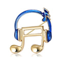 Alloy Music Note Headphone Brooch For Suit Decoration view 4