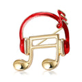 Alloy Music Note Headphone Brooch For Suit Decoration view 1