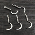 Alloy Grim Reaper Scythe Pendant Charms For DIY Necklace Bracelet Accessories, 30x11mm, 1g view 4