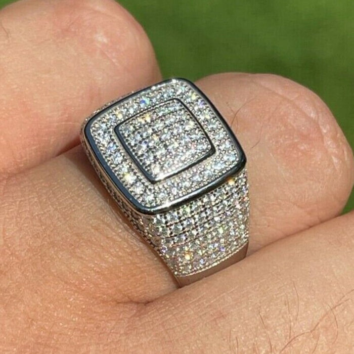 Full Pave Sparkling Women's Ring Punk Trendy Creative Magazine Style Statement Jewelry