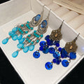 Vintage Ethnic Shell Geometric Round Tassel Drop Earrings With Boho Ear Hook Design view 3