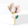 Alloy Mother Of Pearl Magnolia Brooch Pin For Dresses And Coats view 2