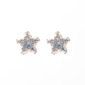 Elegant Korean Style Blue Crystal Star Stud Earrings With Silver Needle Zircon Rhinestone Sweet Fashion Earrings view 5