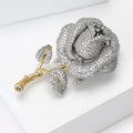 Alloy Micro Paved Zircon Rose Brooch Pin For Suits And Coats view 3