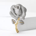 Alloy Micro Paved Zircon Rose Brooch Pin For Suits And Coats view 2
