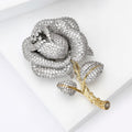 Alloy Micro Paved Zircon Rose Brooch Pin For Suits And Coats view 4