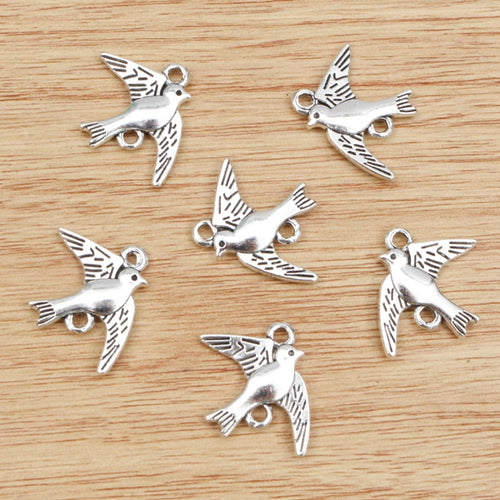 22x18mm Alloy Bird Pendant Charm, 1.2g DIY Necklace Bracelet Jewelry Accessories