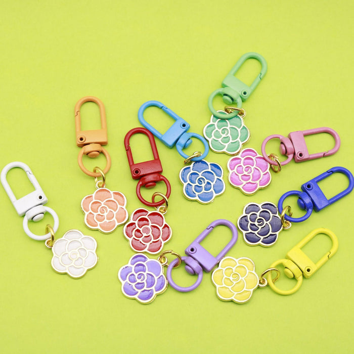 Metal Colorful Cherry Blossom Keychain Cute Bag Charm Gift