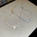 Light Luxury Copper Bangle With Sparkling Zircon Heart Pendant For Women view 2