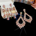 Alloy Rhinestone Bowknot Waterdrop Tassel Drop Earrings, Light Luxury Elegant Fashion Studs view 3