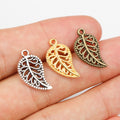 Alloy Leaf Small Pendant Charms For DIY Jewelry Necklace Bracelet Accessories, 19x10mm, 0.6g view 4