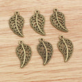 Alloy Leaf Small Pendant Charms For DIY Jewelry Necklace Bracelet Accessories, 19x10mm, 0.6g view 2