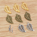 Alloy Leaf Small Pendant Charms For DIY Jewelry Necklace Bracelet Accessories, 19x10mm, 0.6g view 1