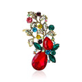 Rhinestone Glass Vase Brooch For Coats Cardigans And Outerwear view 1