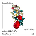 Rhinestone Glass Vase Brooch For Coats Cardigans And Outerwear view 4