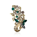 Rhinestone Glass Vase Brooch For Coats Cardigans And Outerwear view 2