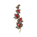 Alloy Zircon Leaf Branch Brooch Pin For Coats And Suits view 1