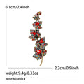 Alloy Zircon Leaf Branch Brooch Pin For Coats And Suits view 4