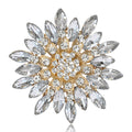Alloy Rhinestone Sunflower Brooch For Elegant Apparel Decoration view 1