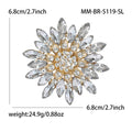 Alloy Rhinestone Sunflower Brooch For Elegant Apparel Decoration view 6