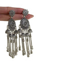 Vintage Ethnic Alloy Bell Tassel Geometric Drop Earrings, Fashion Lightweight Statement Jewelry view 5