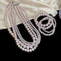 French Rose Faux Pearl Beaded Choker Necklace Geometric Round Minimalist Designer Style view 3