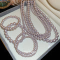 French Rose Faux Pearl Beaded Choker Necklace Geometric Round Minimalist Designer Style view 1