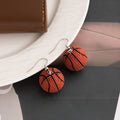 Sporty 3D Basketball Resin Beaded Pendant Alloy Hook Drop Creative Fun Women's Earrings view 4