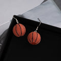 Sporty 3D Basketball Resin Beaded Pendant Alloy Hook Drop Creative Fun Women's Earrings view 2