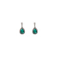 Elegant Green Teardrop Zircon Rhinestone Stud Earrings For Women Luxury Alloy Silver Needle Earrings view 5