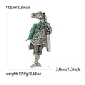 Alloy Rhinestone Knight Shield Brooch Pin For Suits And Lapels view 5