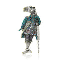 Alloy Rhinestone Knight Shield Brooch Pin For Suits And Lapels view 1