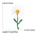 Metal Alloy Enamel Daisy Flower Brooch For Blazers And Cardigans view 5