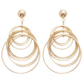 Alloy Metallic Geometric Hoop Earrings, European American Light Luxury Fashion Jewelry for Women view 5