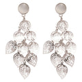Chic Alloy Cat Eye Stone Leaf Round Tassel Drop Earrings For Women view 5