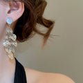 Chic Alloy Cat Eye Stone Leaf Round Tassel Drop Earrings For Women view 4