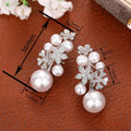 Faux Pearl Princess Drop Earrings For Women With Fresh Sakura Flower Floral Jewelry Design view 4