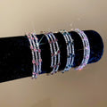 Light Luxury Copper Zircon Three Layer Wrap Open Bangle With Round Square Design view 1