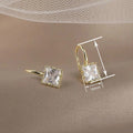Minimalist French Square Drop Earrings For Women, Simple Daily Wear Fashion Accessories view 4